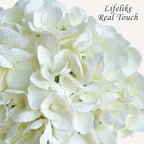 4PCS White/Cream Hydrangea Artificial Flowers, 21" Lifelike Latex Silk Real Touch Faux Hydrangea Flowers, Artificial Hydrangeas Bouquet for Wedding Centerpieces Tables Party Home