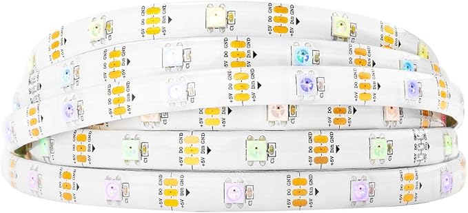BTF-LIGHTING WS2812B IC RGB 5050SMD Pure Gold Individual Addressable LED Strip 16.4FT 150LED 30Pixel/m Flexible Full Color IP65 DC5V for DIY Chasing Color Project(No Adapter or Controller)