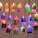 40 LED Photo Clip Fairy Lights - Twinkle Starry Lights for Home, Bedroom, Wall, Halloween, Thanksgiving, Christmas, Party, Wedding Decor - Multicolor