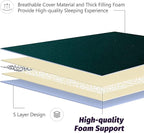 MAXYOYO Japanese Floor Mattress Futon Mattress, Thicken Sleeping Pad Foldable Roll Up Floor Futon for Adults Tatami Mat Dormitory Bed Lounger, Dark Green, Full Size