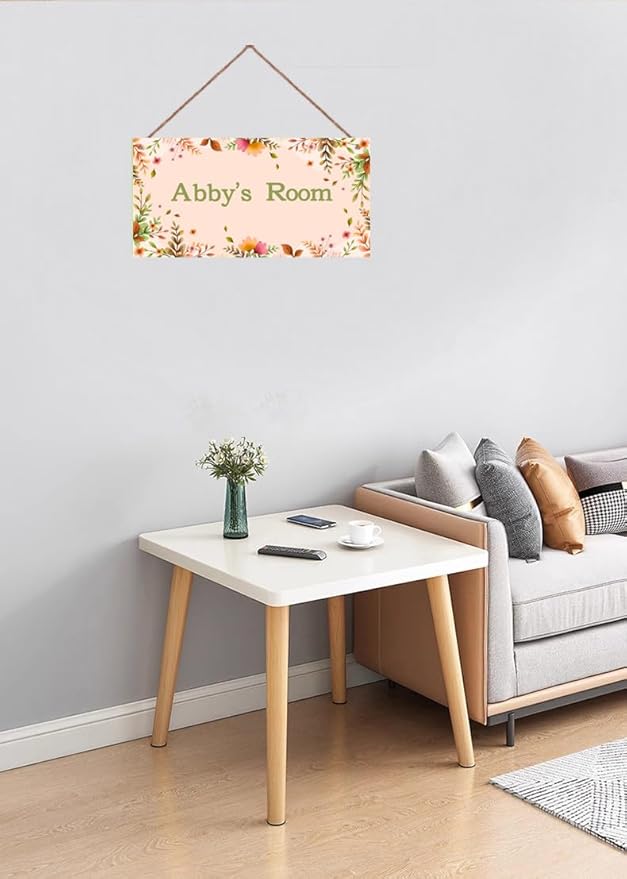 Personalized Sign Beautiful Flowers Themed Decor For Kids Room Nursery Door,Custom Name Nice Planet Wall Art Decor Decorative Plate for Boys Bedroom Girls Room Baby Game Room