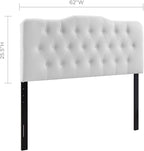 Modway Annabel Tufted Button Faux Leather Upholstered Queen Headboard in White