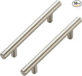 JOY DECOR 10 Pack Cabinet Handles, Brushed Nickel Cabinet Pulls, 3-3/4 in Hole Center Kitchen Cabinet Handles, Stainless Steel T Bar Handles for Dresser Drawers