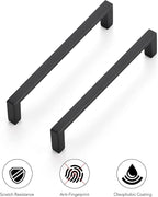Ravinte 30 Pack Matte Black Cabinet Pulls, 5 Inch (128mm) Hole Center Slim Kitchen Handles, Square Drawer Pulls for Cabinets & Cupboards, Hardware