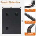 Bathroom Mirror 40x30 Inch Black Metal Framed Rounded Rectangle Vanity Mirror for Wall, Over Sink, Farmhouse, Restroom, Anti-Rust, Modern Decorative, Horizontal or Vertical Hanging