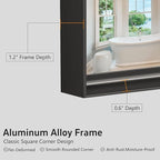 36”x 36” Black Bathroom Mirrors for Over Sink, Square Framed Mirror for Over Sink, Bathroom Vanity Mirrors,Tempered Glass, Decor Wall Mirrors for Entryway, Living Room (Horizontal/Vertical)