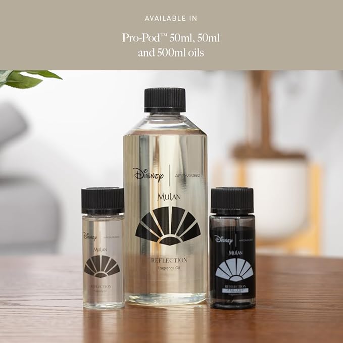 Aroma360 | Disney Reflection Fragrance Oil Blend | Disney Princess Mulan | Luxury Essential Diffuser Oil | Aromatherapy Scent Diffuser Oil | Bergamot, Nutmeg and Jasmine 16.9 fl oz 500mL