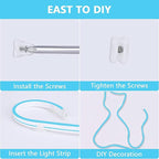Lamomo LED Neon Lights, 16.4ft Ice Blue LED Strip Light, 12V 0.39In/Cut Silicone Waterproof Neon Rope Light for Bedroom Indoor Outdoor Decoration（Power Adapter not Included）