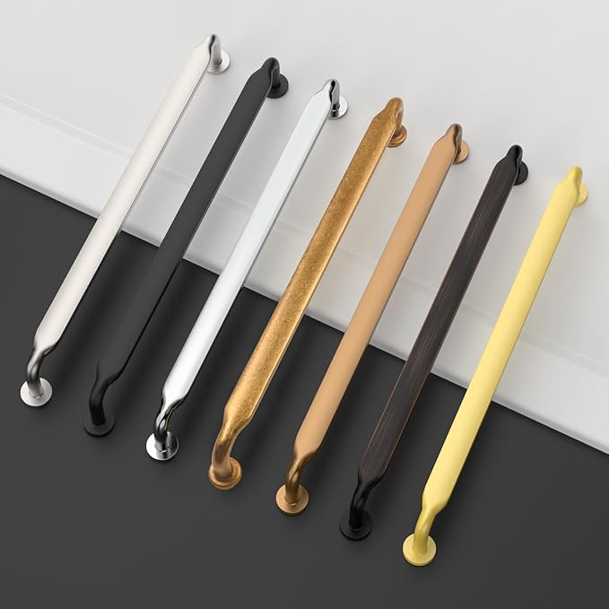 Asidrama 10 Pack 10 Inch(254mm) Brushed Gold Kitchen Cabinet Handles, Cabinet Pulls Kitchen Cabinet Hardware for Cupboard Drawer Pulls