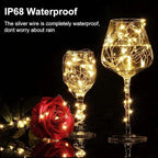 4 Pack Timer Fairy Lights Battery Operated 16.4Ft 50 LEDs Silver Copper Wire Christmas Twinkle Lights with 5 Lighting Modes for Indoor Outdoor Wedding Holiday Yard Decorations (Warm White)