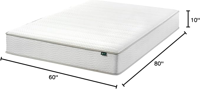 ZINUS 10 Inch Foam and Spring Hybrid Mattress [New Version], Queen, Fiberglass Free, Medium Firmness, Durable Support, Certified Safe Foams & Fabric, Mattress in A Box