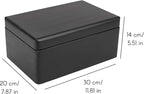 Large Black Wooden Box Storage with Hinged Lid | 11.8 x 7.87 x 5.51 inches (+-0.5) | Gift Box for Tool Dog Toy Shoes Clothes Kitchen Storage | Wood Keepsake Chest