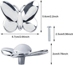 Silver Butterfly Drawer Knobs Kitchen Hardware for Cabinets Cute Animal Dresser Knobs Furniture Cupboard Handles Single Hole Cabinet Knobs 4 Pcs (Silver)