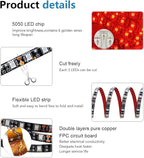 ALITOVE 16.4ft 5050 SMD Red LED Flexible Strip Ribbon Light 5M 300 LEDs Waterproof IP65 DC 12V for Home Garden Commercial Area Lighting, Without Power Supply