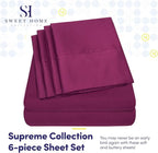 Cal King Size Bed Sheets - 6 Piece 1500 Supreme Collection Fine Brushed Microfiber Deep Pocket California King Sheet Set Bedding - 2 Extra Pillow Cases, Great Value, California King, Berry
