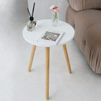 AWASEN Round Side/ End Table, Accent Nightstand Modern for Living Room Bedroom Office Small Spaces, 16''D x 19.5''H (White)