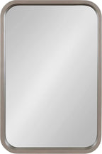 Kate and Laurel Hutton Modern Radius Rectangle Wood Wall Mirror, 20 x 30, Gray, Large Decorative Robust Farmhouse Mirror for Wall