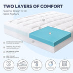 ELEMUSE Full Size Dual Layer 3 Inch Memory Foam Mattress Topper for Pressure Relief, Breathable Pillow Top Mattress Pad with Deep Pocket, Enhanced Support, Non-Slip Design & Removable & Washable
