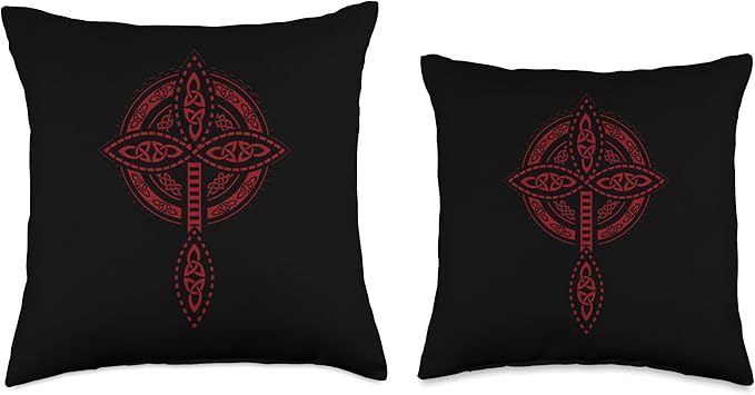 Nordic Scandinavian Legends Old Norse Mythology Celtic Cross Throw Pillow
