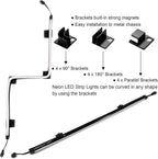 airgoo Addressable RGB PC LED Strip, AG-NEON-LS1 Diffused Silicon Rubber Tube Neon Strip, for 5V 3-pin argb Header or AG-DRGB16 SignalRGB Controller(Not Included), Come with Magnetic Brackets