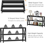 FATORRI Console Table for Entryway, Long Sofa Table with Shelves Under Window, Wood and Metal Hallway Tables for Foyer (55 Inch, Black)