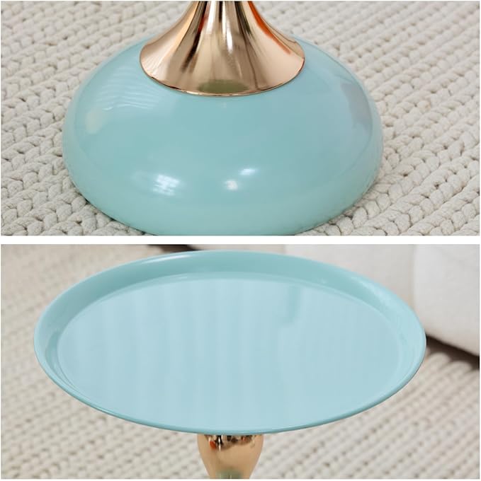 Sleek Hourglass Side Table - Stylish Modern Design Perfect for Living Rooms, Cafes, Dining Areas, Bedrooms, and Outdoors - Chic Decorative Accent (1, Light Green)