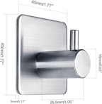 Adhesive Towel Hooks Heavy Duty Wall Hooks Waterproof Stainless Steel Hanger for Hanging Coat, Hat, Towel Robe Hook Rack Wall Mount- Bathroom and Bedroom 4-Packs