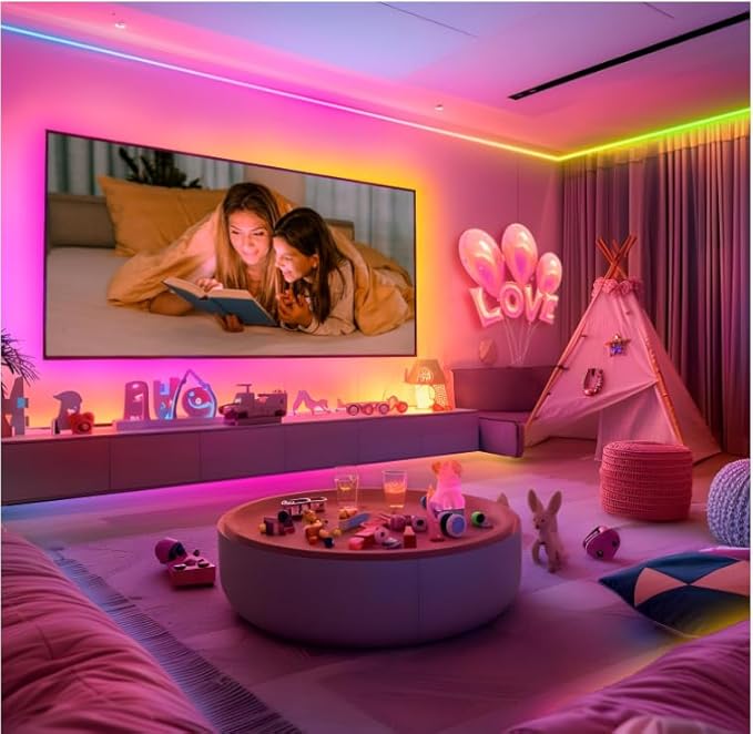 32.8 ft IC+RGB,Led Lights for Bedroom,Music Sync Color Changing,Led Strip Lights,with Remote App Control Led Strip,Led Lights for Room Home Kitchen Decor Party