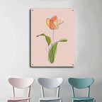 Metal Signs Rose Flower Line Art Suitable for Home Bar Cafe Farmhouse Decoration12x16inch Tin Sign