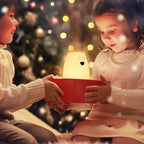ZKLiLi Night Light for Kids, Cute Night Lamp Battery Powered Night Light for Kids Silicone Soft LED Nightlights, Baby Nursery Squishy Light Birthday Gifts for Girls and Boys (Bear)
