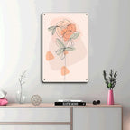 Metal Tin Signs Scandinavian Flowers Suitable for Office Home Classroom Bathroom Washroom Decoration 8x12inch Tin Sign