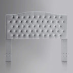 24KF Upholstered Tufted Button Velvet Headboard,Comfortable Fashional Headboard Queen/Full Size, Gray