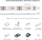 BTF-LIGHTING WS2812B IC RGB 5050SMD Pure Gold Individual Addressable LED Strip 16.4FT 150LED 30Pixel/m Flexible Full Color IP65 DC5V for DIY Chasing Color Project(No Adapter or Controller)