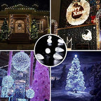 Brizled C9 Christmas Lights Cool White 16FT 25 LED 120V UL Certified Faceted Outdoor Christmas String Lights Connectable Xmas Tree Light for Tree, Holiday, House, Roof Decor