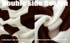 Richave Fleece Cow Print Blanket for All Season - Premium Lightweight Anti-Static Brown and Ivory Twin/Twin XL Size Extra Long Blankets, Bedroom Decor 66" x 90"(Brown Cow)