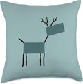 Cute Scandinavian Animals Designs Chic Deer Moose Scandinavian Elk Minimalism Reindeer Throw Pillow, 18x18, Multicolor