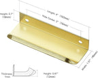 Ravinte Hardware 8 Pack Gold Cabinet Handles, 4 Inch (102mm) Finger Edge Pulls, 3 Inch Hole Center, Finger Pulls for Cabinets