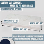 Foamma Custom RV Mattress - High-Density Foam Pad & Cushion for Beds & DIY Projects - Polyurethane Upholstery with Quilted or Water-Resistant Cover, Mid Firm or Firm, Optional Gel Memory Foam Add-On