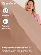 Extra Deep Full Sheet Set - 6 Piece Breathable and Cooling Sheets - Hotel Luxury Bed Sheets Set - Easy & Secure Fit - Soft, Wrinkle Free and Comfy Sheets Set - Mauve Sheet Set with Extra Deep Pockets