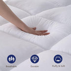 Marine Moon King Mattress Topper, Cooling Pillow Top, Hotel Quality Down Alternative Pillow Topper Cover, Plush Thick Bed Toppers for Back Pain with Deep Pocket