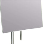 Aptations Rectangular Standing Mirror (5" x 8") - 3X Magnification | Portable Vanity Mirror with Handle for Flexibility | Decorative Makeup Mirror for Bedroom & Bathroom (Brushed Nickel)