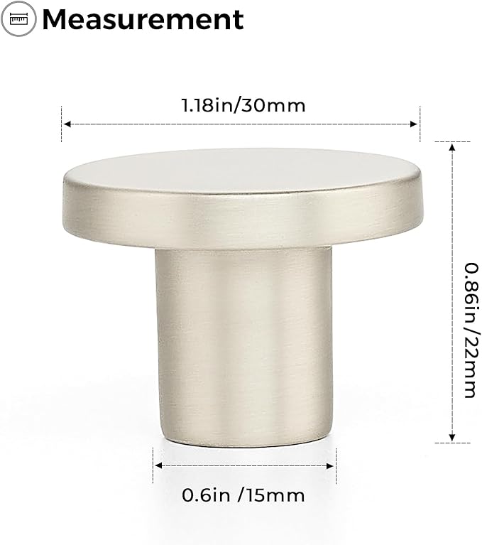 Ravinte 55 Pack Cabinet Knobs Brushed Nickel Kitchen Cabinet Knobs Round Dresser Drawer Pulls Closet Door Pulls 1-1/5 Inch