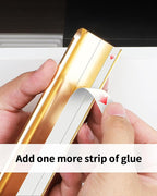 5 Pack 6 inch self Adhesive Cabinet pulls Adhesive Cabinet Handles Gold Drawer pulls Stick on Handles for Finger pulls for Concealed Edge Seam Flat Drawer