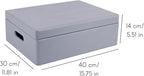 XL Grey Wooden Box Storage with Hinged Lid | 15.8 x 11.8 x 5.5 inches (+-0.5) | with Handles | Gift Box for Tool Dog Toy Shoes Clothes Kitchen Storage Document | Wood Keepsake Ches
