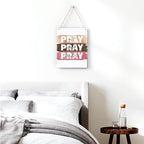 Inspirational Decor Pray On It Bible Verse Wall Art Christian Gifts for Women Scripture Wooden Hanging Sign for Modern Home Office Kids Room Bathroom Bedroom Wall Art Decoration 8 x 10 Inches