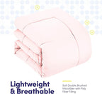 Sweet Home Collection 5 Piece Comforter Set Bag Solid Color All Season Soft Down Alternative Blanket & Luxurious Microfiber Bed Sheets, Pale Pink, Twin (Pack of 4)