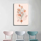 Metal Tin Signs Abstract Floral Line Art Poster Suitable for Home Bar Cafe Farmhouse Decoration8x12inch Tin Sign