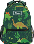 Custom Children's Name School Backpack Personalized Schoolbag Green Dinosaur Travel Bag for Teens Girls Boys