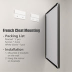 40x36 Inch Black Metal Framed Bathrrom Mirror for Wall, Black Rounded Rectangle Mirror, Matte Black Bathroom Vanity Mirror, Anti-Rust, Tempered Glass, Hangs Horizontally or Vertically