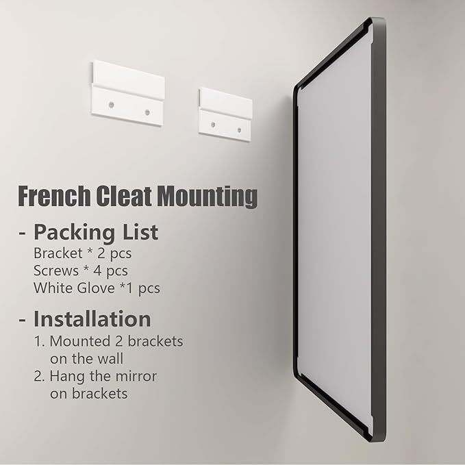 24x30 Inch Black Metal Framed Bathrrom Mirror for Wall, Matte Black Rectabgle Mirror, Rounded Corner, Anti-Rust (Horizontal/Vertical)